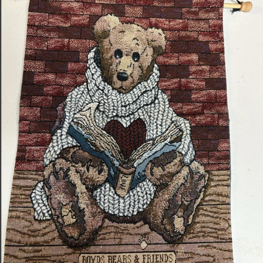 Boyds Bears Tapestry with Red and Brown Accents